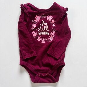 Cat & Jack Maroon Long Sleeve Onesie